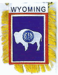 Mini-Banner with flag of Wyoming