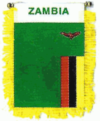 Mini-Banner with flag of Zambia