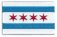 Borderless Flag Patch of city of Chicago