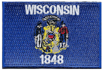 Mezzo Flag Patch of State of Wisconsin