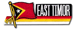 Cut-Out Flag Patch of Timor, East