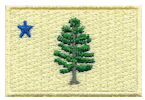 Mini Flag Patch of State of Maine - Pine Tree