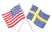 Crossed Flag Patch of US & Sweden