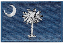 Borderless Flag Patch of State of South Carolina - 2¼x3½" embroidered Borderless Flag Patch of State of South Carolina .<BR>Combines with our other State Borderless Flag Patches for discounts.