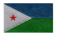 Midsize Flag Patch of Djibouti - 1½x2½" embroidered Midsize Flag Patch of Djibouti.<BR>Combines with our other Midsize Flag Patches for discounts.