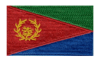 Midsize Flag Patch of Eritrea - 1½x2½" embroidered Midsize Flag Patch of Eritrea.<BR>Combines with our other Midsize Flag Patches for discounts.