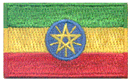 Midsize Flag Patch of Ethiopia - 1½x2½" embroidered Midsize Flag Patch of Ethiopia.<BR>Combines with our other Midsize Flag Patches for discounts.