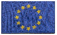 Midsize Flag Patch of European Union - 1½x2½" embroidered Midsize Flag Patch of the European Union.<BR>Combines with our other Midsize Flag Patches for discounts.