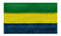 Midsize Flag Patch of Gabon - 1½x2½" embroidered Midsize Flag Patch of Gabon.<BR>Combines with our other Midsize Flag Patches for discounts.