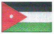 Midsize Flag Patch of Jordan - 1½x2½" embroidered Midsize Flag Patch of Jordan.<BR>Combines with our other Midsize Flag Patches for discounts.