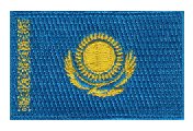 Midsize Flag Patch of Kazakhstan - 1½x2½" embroidered Midsize Flag Patch of Kazakhstan.<BR>Combines with our other Midsize Flag Patches for discounts.