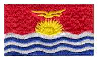 Midsize Flag Patch of Kiribati - 1½x2½" embroidered Midsize Flag Patch of Kiribati.<BR>Combines with our other Midsize Flag Patches for discounts.