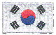 Midsize Flag Patch of Korea - South - 1½x2½" embroidered Midsize Flag Patch of South Korea.<BR>Combines with our other Midsize Flag Patches for discounts.