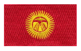 Midsize Flag Patch of Kyrgyzstan - 1½x2½" embroidered Midsize Flag Patch of Kyrgyzstan.<BR>Combines with our other Midsize Flag Patches for discounts.