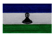 Midsize Flag Patch of Lesotho - 1½x2½" embroidered Midsize Flag Patch of Lesotho.<BR>Combines with our other Midsize Flag Patches for discounts.