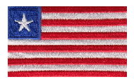 Midsize Flag Patch of Liberia - 1½x2½" embroidered Midsize Flag Patch of Liberia.<BR>Combines with our other Midsize Flag Patches for discounts.