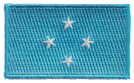 Midsize Flag Patch of Micronesia - 1½x2½" embroidered Midsize Flag Patch of Micronesia.<BR>Combines with our other Midsize Flag Patches for discounts.