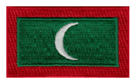 Midsize Flag Patch of Maldives - 1½x2½" embroidered Midsize Flag Patch of Maldives.<BR>Combines with our other Midsize Flag Patches for discounts.