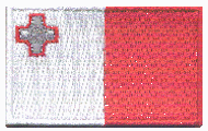 Midsize Flag Patch of Malta - 1½x2½" embroidered Midsize Flag Patch of Malta.<BR>Combines with our other Midsize Flag Patches for discounts.