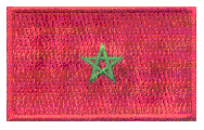 Midsize Flag Patch of Morocco - 1½x2½" embroidered Midsize Flag Patch of Morocco.<BR>Combines with our other Midsize Flag Patches for discounts.