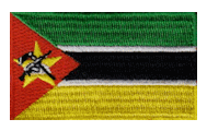 Midsize Flag Patch of Mozambique - 1½x2½" embroidered Midsize Flag Patch of Mozambique.<BR>Combines with our other Midsize Flag Patches for discounts.