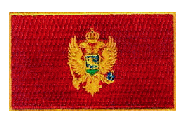 Midsize Flag Patch of Montenegro - 1½x2½" embroidered Midsize Flag Patch of Montenegro.<BR>Combines with our other Midsize Flag Patches for discounts.