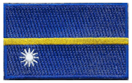 Midsize Flag Patch of Nauru - 1½x2½" embroidered Midsize Flag Patch of Nauru.<BR>Combines with our other Midsize Flag Patches for discounts.