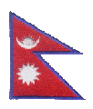 Midsize Flag Patch of Nepal - 2½x2" embroidered Midsize Flag Patch of Nepal.<BR>Combines with our other Midsize Flag Patches for discounts.