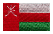 Midsize Flag Patch of Oman - 1½x2½" embroidered Midsize Flag Patch of Oman.<BR>Combines with our other Midsize Flag Patches for discounts.