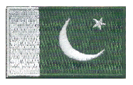 Midsize Flag Patch of Pakistan - 1½x2½" embroidered Midsize Flag Patch of Pakistan.<BR>Combines with our other Midsize Flag Patches for discounts.