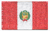 Midsize Flag Patch of Peru - 1½x2½" embroidered Midsize Flag Patch of Peru.<BR>Combines with our other Midsize Flag Patches for discounts.