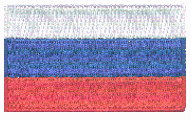 Midsize Flag Patch of Russia - 1½x2½" embroidered Midsize Flag Patch of Russia.<BR>Combines with our other Midsize Flag Patches for discounts.