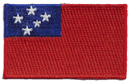 Midsize Flag Patch of Samoa - 1½x2½" embroidered Midsize Flag Patch of Western Samoa.<BR>Combines with our other Midsize Flag Patches for discounts.