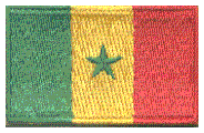 Midsize Flag Patch of Senegal - 1½x2½" embroidered Midsize Flag Patch of Senegal.<BR>Combines with our other Midsize Flag Patches for discounts.