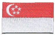 Midsize Flag Patch of Singapore - 1½x2½" embroidered Midsize Flag Patch of Singapore.<BR>Combines with our other Midsize Flag Patches for discounts.