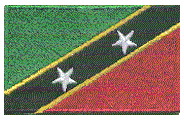 Midsize Flag Patch of St Kitts and Nevis - 1½x2½" embroidered Midsize Flag Patch of St Kitts and Nevis.<BR>Combines with our other Midsize Flag Patches for discounts.