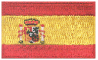 Midsize Flag Patch of Spain - 1½x2½" embroidered Midsize Flag Patch of Spain.<BR>Combines with our other Midsize Flag Patches for discounts.