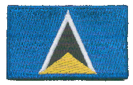 Midsize Flag Patch of St Lucia - 1½x2½" embroidered Midsize Flag Patch of St Lucia.<BR>Combines with our other Midsize Flag Patches for discounts.