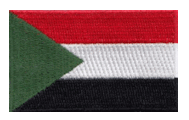 Midsize Flag Patch of Sudan - 1½x2½" embroidered Midsize Flag Patch of the Sudan.<BR>Combines with our other Midsize Flag Patches for discounts.