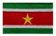 Midsize Flag Patch of Suriname - 1½x2½" embroidered Midsize Flag Patch of Suriname.<BR>Combines with our other Midsize Flag Patches for discounts.