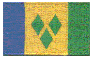 Midsize Flag Patch of St Vincent and the Grenadines - 1½x2½" embroidered Midsize Flag Patch of St Vincent and the Grenadines.<BR>Combines with our other Midsize Flag Patches for discounts.