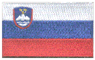 Midsize Flag Patch of Slovenia - 1½x2½" embroidered Midsize Flag Patch of Slovenia.<BR>Combines with our other Midsize Flag Patches for discounts.