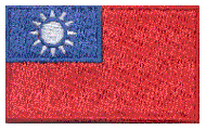 Midsize Flag Patch of Taiwan - 1½x2½" embroidered Midsize Flag Patch of Taiwan.<BR>Combines with our other Midsize Flag Patches for discounts.