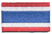 Midsize Flag Patch of Thailand - 1½x2½" embroidered Midsize Flag Patch of Thailand.<BR>Combines with our other Midsize Flag Patches for discounts.