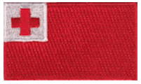 Midsize Flag Patch of Tonga - 1½x2½" embroidered Midsize Flag Patch of Tonga.<BR>Combines with our other Midsize Flag Patches for discounts.