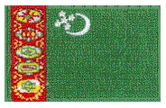 Midsize Flag Patch of Turkmenistan - 1½x2½" embroidered Midsize Flag Patch of Turkmenistan.<BR>Combines with our other Midsize Flag Patches for discounts.