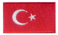 Midsize Flag Patch of Turkey - 1½x2½" embroidered Midsize Flag Patch of Turkey.<BR>Combines with our other Midsize Flag Patches for discounts.