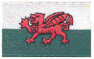 Midsize Flag Patch of Wales - 1½x2½" embroidered Midsize Flag Patch of Wales.<BR>Combines with our other Midsize Flag Patches for discounts.