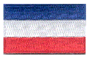 Midsize Flag Patch of Yugoslavia - 1½x2½" embroidered Midsize Flag Patch of Yugoslavia.<BR>Combines with our other Midsize Flag Patches for discounts.