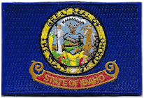 Mezzo Flag Patch of State of Idaho - 2x3" embroidered Mezzo Flag Patch of State of Idaho .<BR>Combines with our other State Mezzo Flag Patches for discounts.